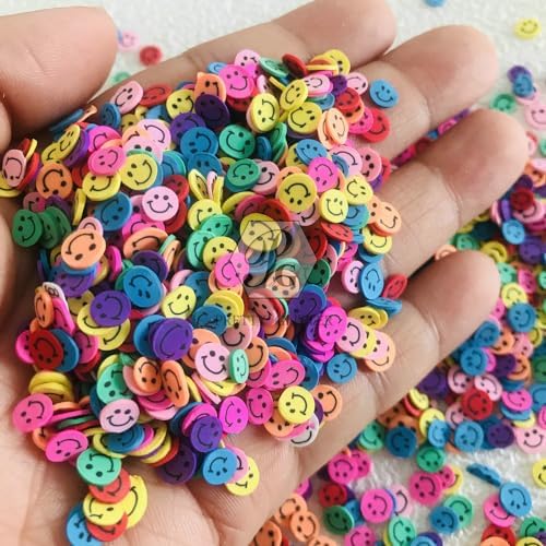 PrettyG soft clay decorations mixed into clear slime to show texture enhancement and colorful craft appeal.
