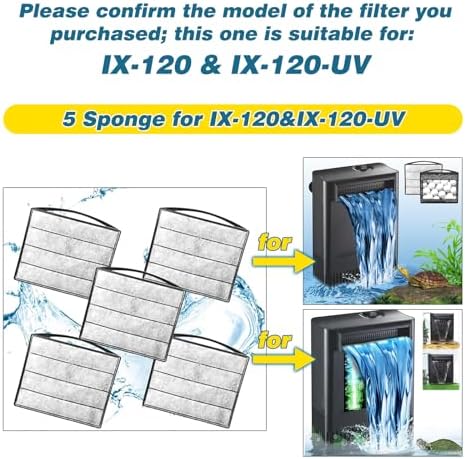 Low water level filter sponge replacements for turtle and reptile tanks
