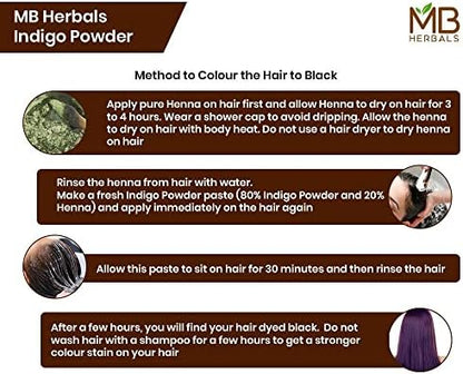 Premium pure indigo dye powder for natural black hair treatment visualization