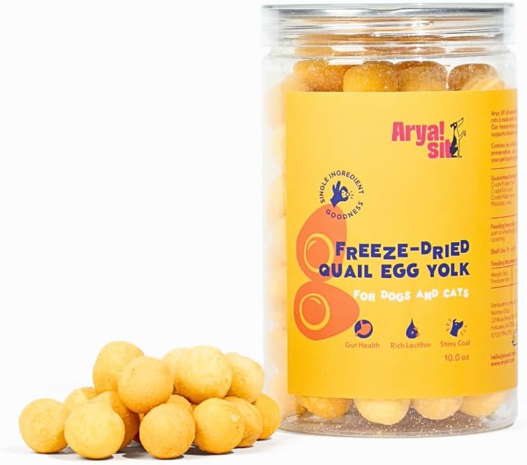 Nutrient rich quail egg yolk treats for pet skin and coat health