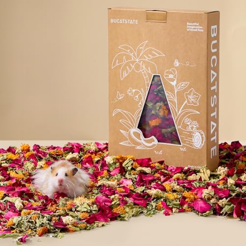 BUCATSTATE 5L Natural Flower & Hamster Bedding Soft Natural Bedding for Hamster Enrichment for Small Pets & Dwarf Syrian Hamsters, Gerbils, Mice - Image 2