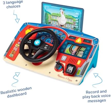 Packaging box of the authentic Melissa & Doug imported steering wheel toy for preschool children.