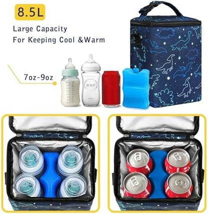BLantt insulated baby bottle bag showing internal capacity