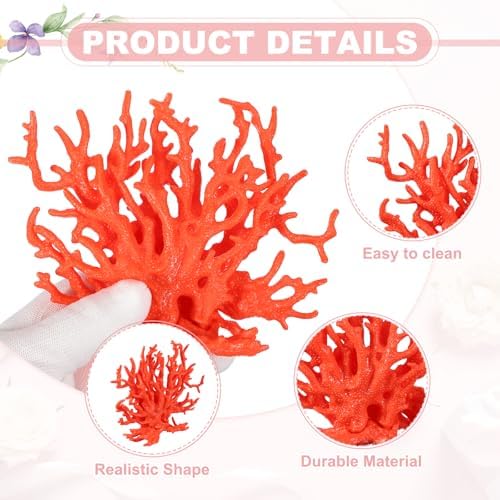 Petaxcell aquarium coral ornament highlighting the water resistant PVC material details.