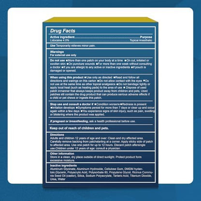Teemofe lidocaine patches 30 count value pack packaging