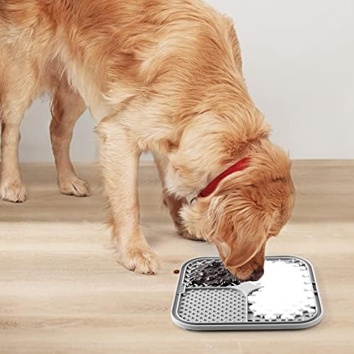 Coomazy pet lick mat set with cleaning brush and spatula
