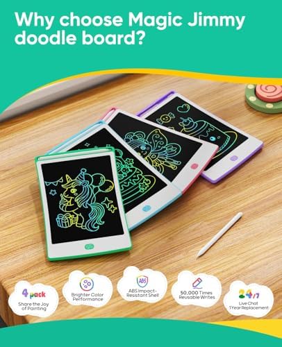 4 Pack LCD Writing Tablet, 8.5 Inch Colorful Toddlers Drawing Tablet for Kids, Creative Doodle Board Drawing Pad, Toy Birthday Gift for 3-6 Year Old Girls Boys - Image 3