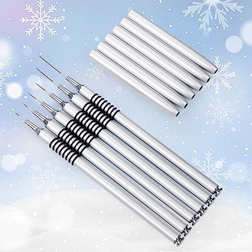 Close up of fine tip nail art brushes for precision drawing