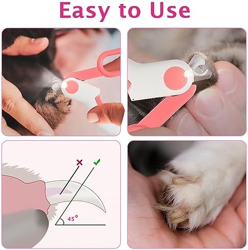 GuLuPets pink claw clipper illustrating safe bloodline visualization for kittens.