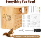 Extra Large Squirrel House for Outside with Stand & Predator Proof, Large Squirrel Box for Outside with Easy-Clean Front Door, Wooden Squirrel Nesting Box for Chipmunks and Small Animals - Image 7