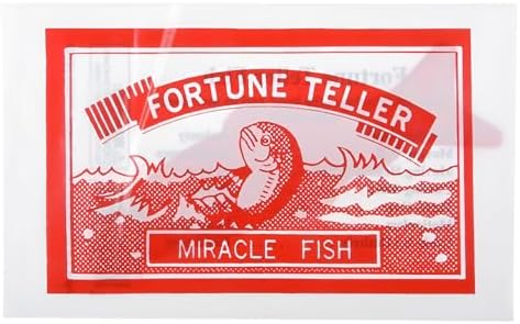 Close up of the mood chart legend on the retro fortune teller miracle fish packaging