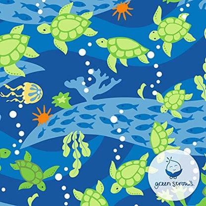 Green Sprouts machine washable toddler swimsuit diaper flat layout view
