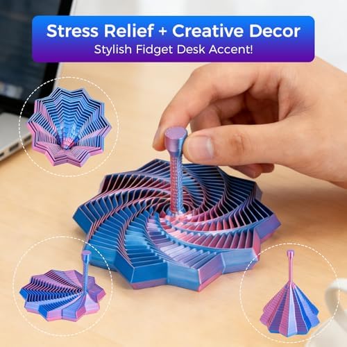 Fidget star spinning on office desk surface