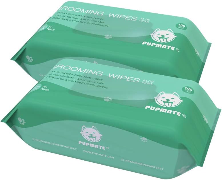 Pet Wipes for Dogs & Cats, Extra Moist & Thick Grooming Puppy Wipes with 100 Fresh Counts, Aloe Vera/Nature - Image 9