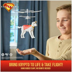 Side profile of Flying Krypto RC toy with red cape