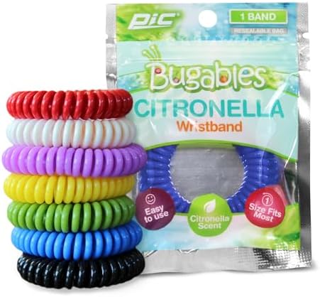 Pic Bugables citronella wristband coil design worn on wrist