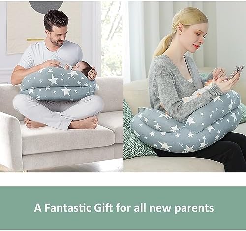 Side profile of Chilling Home baby nursing pillow showing height support