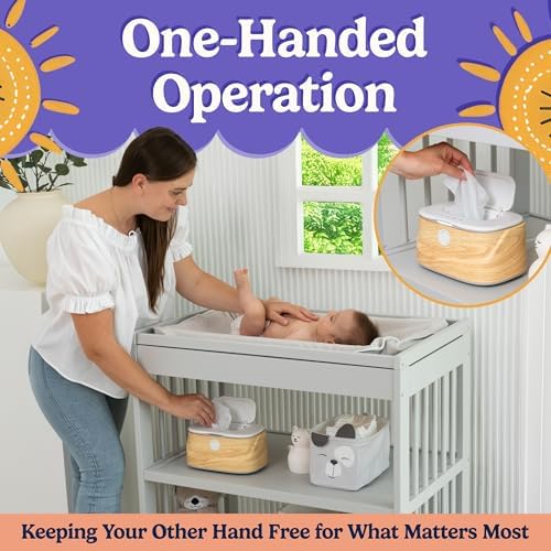 Side profile of Bollepo baby wipe dispenser showing compact modern design