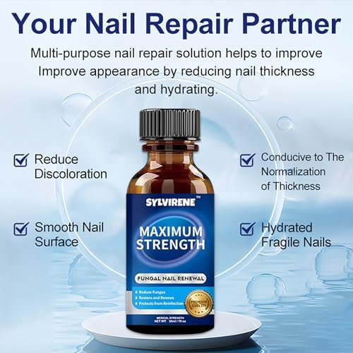 Tolnaftate formula bottle showing application method for damaged nail correction.