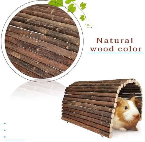 Guinea Pig Hideout Rabbit Hide Rat Cage Accessories Extra Large Wooden Tunnel Hut Hideaway for Pig Hideout Tortoise Hedgehog Ferret and Chinchilla - Image 5