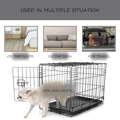 Washable Dog Bed Mat Crate Pad Soft Fluffy Pet Kennel Beds Dog Sleeping Mattress for Large Jumbo Medium Small Dogs, 48 x 30 Inch, Gray - Image 5