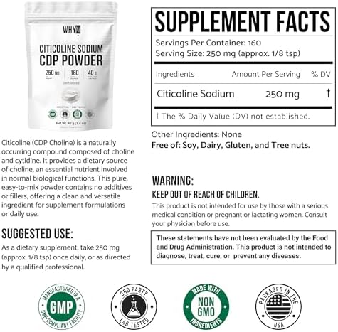 QPUYT WHYZ 160 servings memory support powder packaging details.