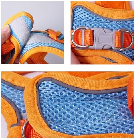 FiboPawer breathable mesh pet vest harness showing reinforced stitching details