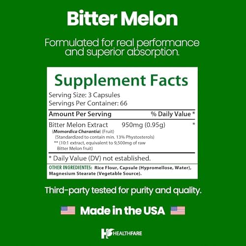 Premium USA imported bitter gourd herbal extract pills for metabolic health