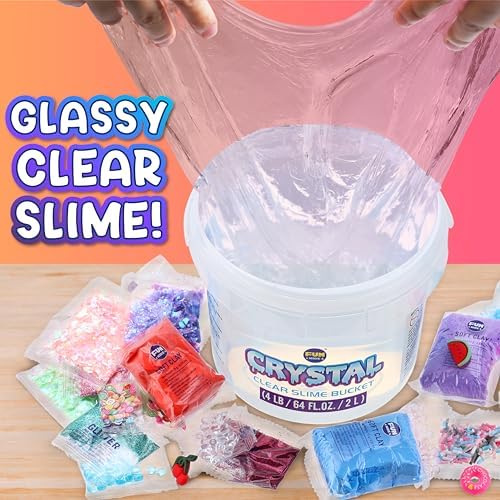 Five empty airtight storage containers included with the Fun Kidz 64 Fluid Ounce slime set