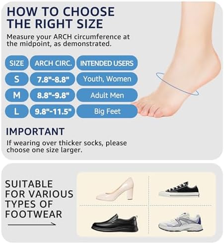 HiRui medium size arch brace used barefoot to demonstrate its secure fit and alignment.