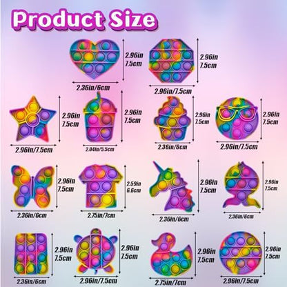 14 Pack Pop Fidget Sensory Toys Party Favors for Kids 4-8 8-12 Year Boy Girl Mini Fidget Toy Bulk Bubbles Popper for Easter Gifts Goodie Bag Stuffers Stress Toy for Birthday Party Favors Toddler Toys - Image 3