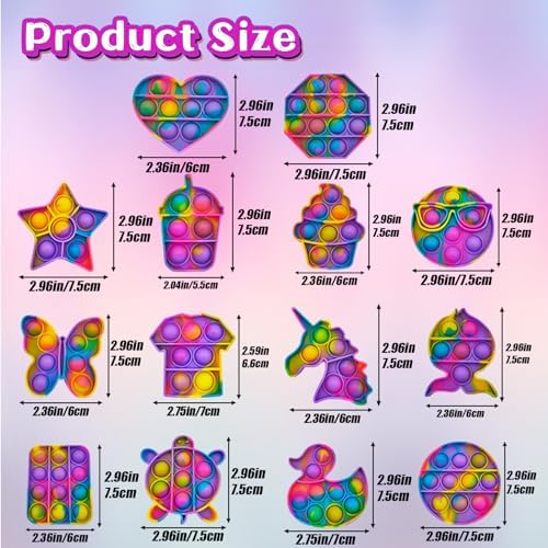 14 Pack Pop Fidget Sensory Toys Party Favors for Kids 4-8 8-12 Year Boy Girl Mini Fidget Toy Bulk Bubbles Popper for Easter Gifts Goodie Bag Stuffers Stress Toy for Birthday Party Favors Toddler Toys - Image 3