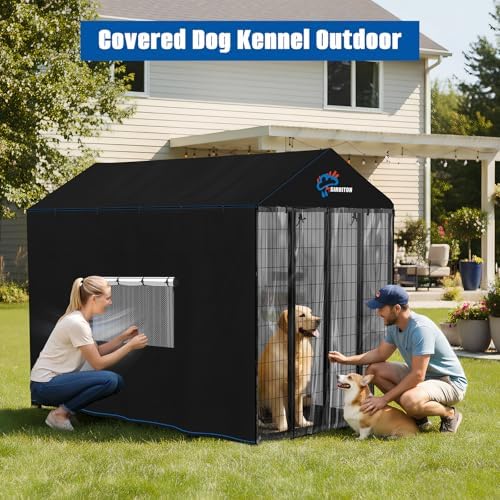 SIRUITON windproof dog kennel cover bottom buckle anchoring system view