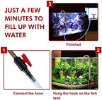 Dreyoo hands free aquarium siphon accessory demonstrating connection to a half inch clear hose