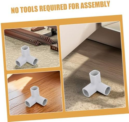 Complete set of eight child safety enclosure corner attachments for easy expansion