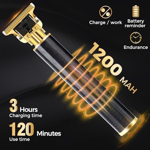 Ergonomic mens hair trimmer being charged via a universal USB C cable connection