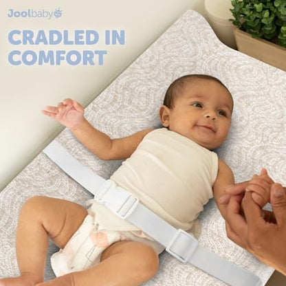 Jool Baby Diaper Changing Mat Cover in Off White color texture close up.