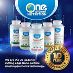 One Planet Nutrition Nano Gotu Kola premium vegan non GMO and gluten free certification stamps on bottle