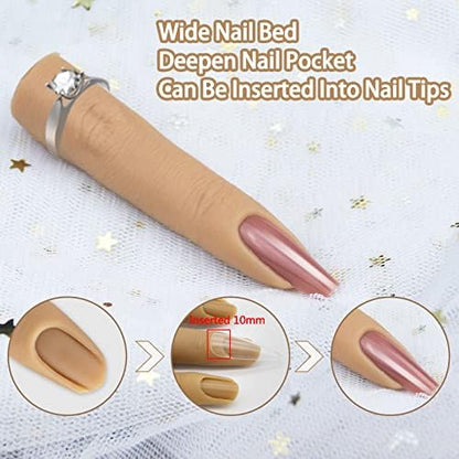 Detailed view of nail bed on Ppvwey silicone training finger