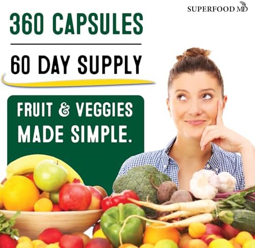 Superfood MD fruit and veggie dietary supplement lifestyle display