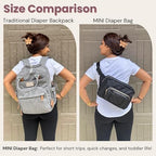Lion & Light Jetsetter Mini Diaper Bag shown with easy-access wipes pocket