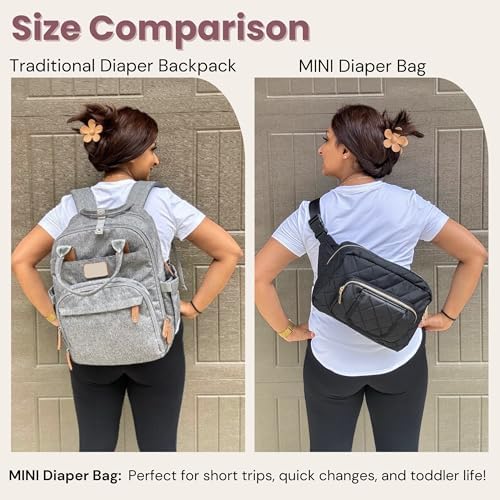 Lion & Light Jetsetter Mini Diaper Bag shown with easy-access wipes pocket
