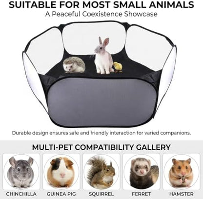 Small Animals Playpen, Portable Pop-up Open Interactive Pet Tent, Indoor Outdoor Fence for Rabbits, Guinea Pig, Hamster, Chinchillas, Kittens, Puppies - Image 5