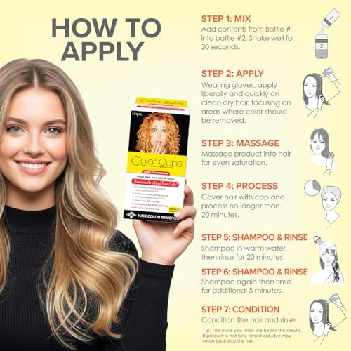Color Oops ammonia-free hair color remover branding close up