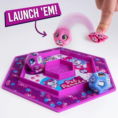Top view of the collectible pet parade series one interactive game layout.