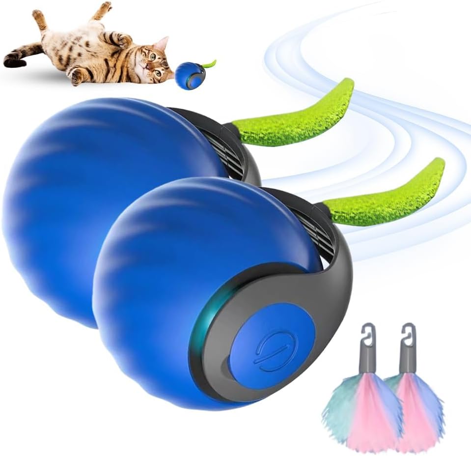 Upgrade Speedy 3.0 Tail Cat Toy, 2026 New Speedy Tail Interactive Cat Toy for Indoor Cats, USB Rechargeable Automatic Moving Smart Cat Toys Ball with Tail Two Speed Adjustment (Blue+Orange, 2PCS) - Image 9