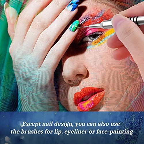 Top view of DonnasDottyRockShop liner brushes ranging from 5mm to 25mm