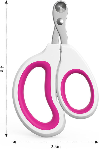Compact kitten nail trimmer showcasing scissor style handles