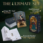 Detailed view of hand-drawn illustrations on Wyspell tarot cards
