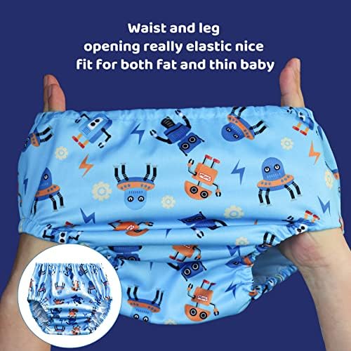 BISENKID plastic diaper covers toddler potty training underwear elastic waist close up
